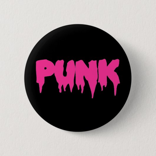 "Punk" roze drip lettertype Button (Voorkant)