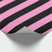 Punk Roze Zwart Gestreept Fab Wrapping Papier (Hoek)