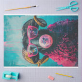 Punk Roze Zwart Schaap Blowing Bubble Gum Decouapg Tissuepapier (Craft)