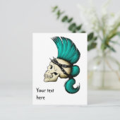 Punk schedel briefkaart (Staand voorkant)