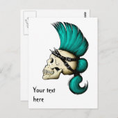 Punk schedel briefkaart (Voorkant / Achterkant)