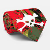 Punk schedel camouflage stropdas (Opgerold)