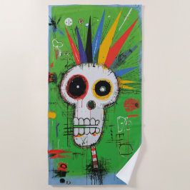 Punk Schedel Graffiti Straatkunst Strandlaken