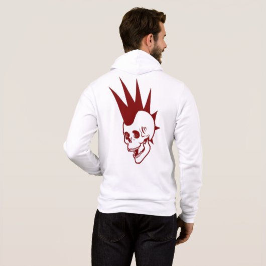  Punk schedel Hoodie (Achterkant volledig)