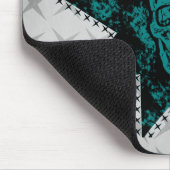 Punk schedel Mousepad (Blauwgroen) Muismat (Hoek)