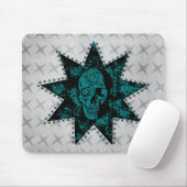 Punk schedel Mousepad (Blauwgroen) Muismat (Met muis)