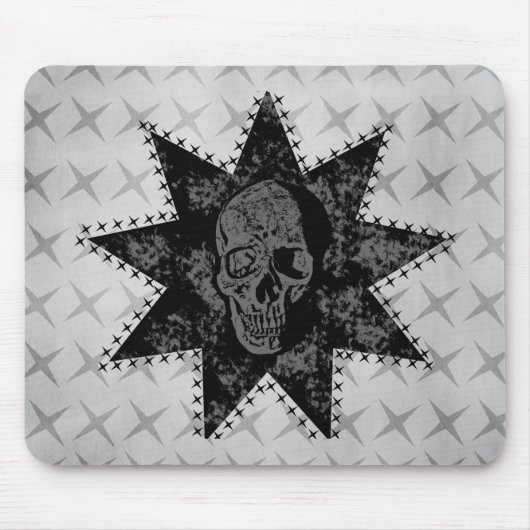Punk schedel Mousepad (grijs) Muismat (Voorkant)