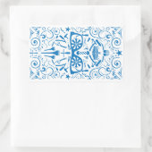 punk schedel rechthoekige sticker (Tas)