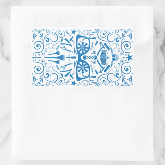 punk schedel rechthoekige sticker (Tas)