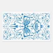 punk schedel rechthoekige sticker (Voorkant)