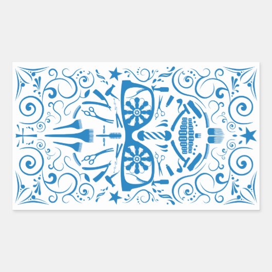 punk schedel rechthoekige sticker (Voorkant)