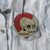 Punk schedel ronde button 4,0 cm (In situ)