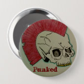 Punk schedel ronde button 4,0 cm (Voorkant /achterkant)