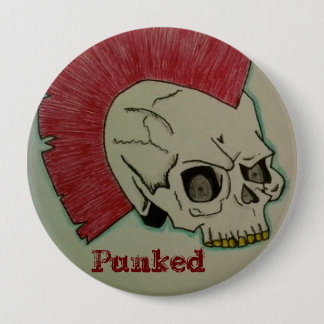 Punk schedel ronde button 4,0 cm