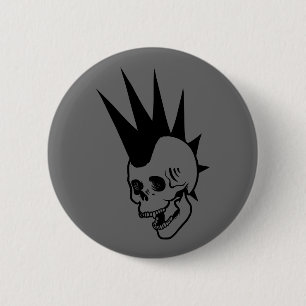 Punk schedel Ronde Button 5,7 Cm
