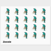 Punk schedel ronde sticker (Vel)
