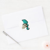 Punk schedel ronde sticker (Envelop)