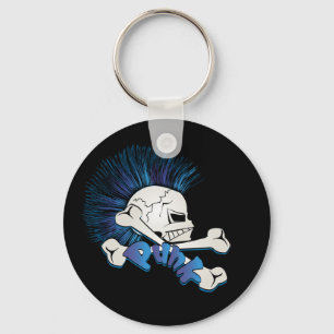 Punk schedel sleutelhanger