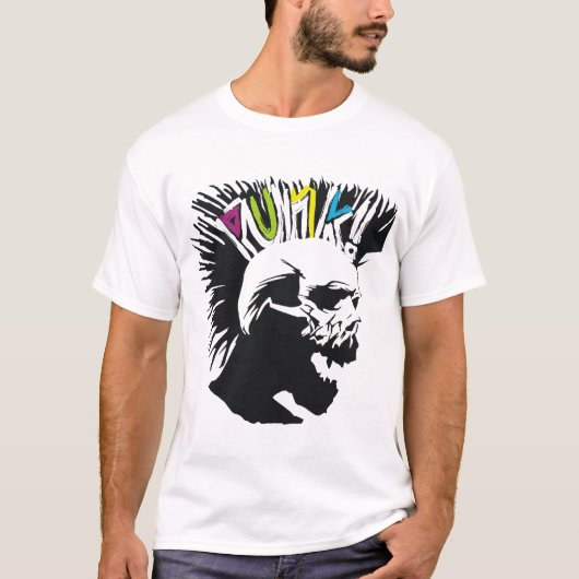 Punk schedel t-shirt (Voorkant)