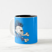 Punk schedel tweekleurige koffiemok (Voorkant links)