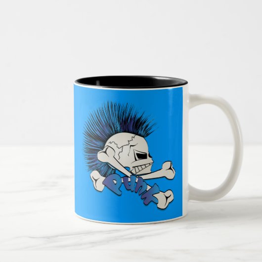 Punk schedel tweekleurige koffiemok (Rechts)