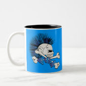 Punk schedel tweekleurige koffiemok (Links)