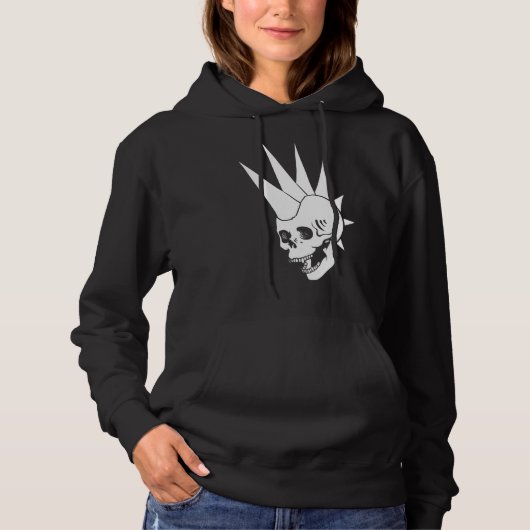  Punk schedel versie 2 Hoodie (Voorkant)