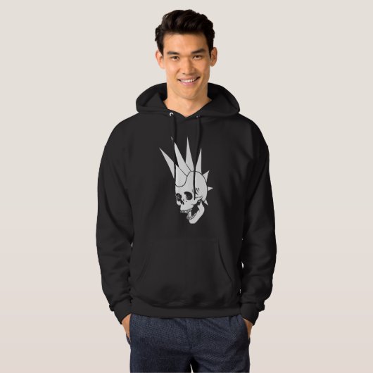  Punk schedel versie 2 Hoodie (Voorkant volledig)