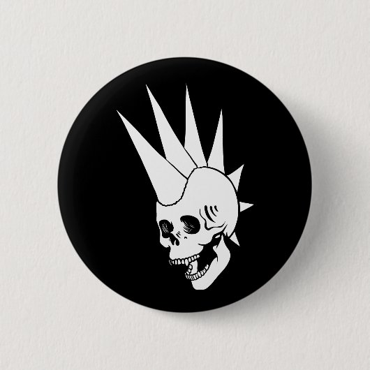  Punk schedel versie 2 Ronde Button 5,7 Cm (Voorkant)