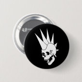  Punk schedel versie 2 Ronde Button 5,7 Cm (Voorkant /achterkant)