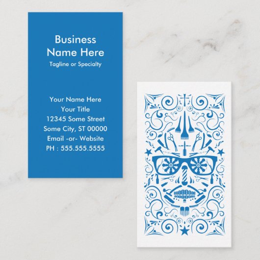 punk schedel visitekaartje (Voorkant / Achterkant)