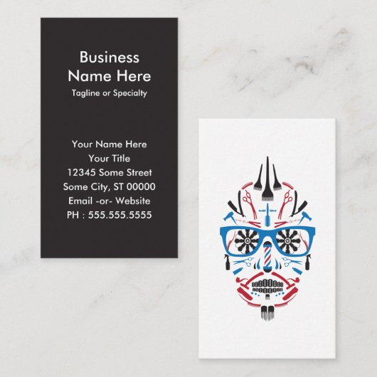 punk schedel visitekaartje (Voorkant / Achterkant)