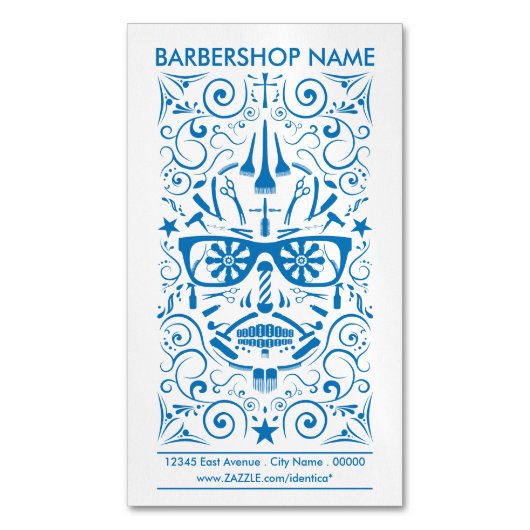 punk schedel visitekaartje magneet (Voorkant Verticaal)