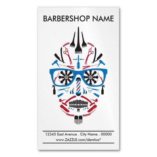 punk schedel visitekaartje magneet (Voorkant Verticaal)