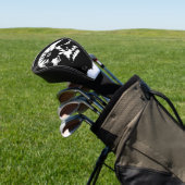Punk schedel zwart en wit golfheadcover (Insitu)