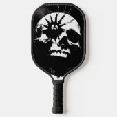 Punk schedel zwart en wit pickleball paddle (Achterkant)