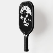 Punk schedel zwart en wit pickleball paddle (Links)