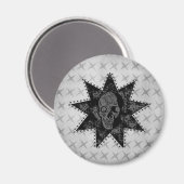 Punk schedelmagneet (grijs) magneet (Voorkant / Achterkant)