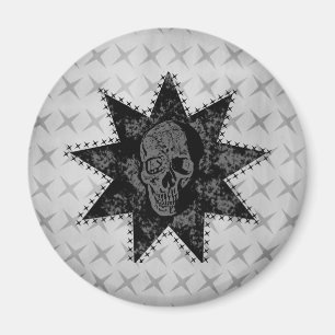 Punk schedelmagneet (grijs) magneet