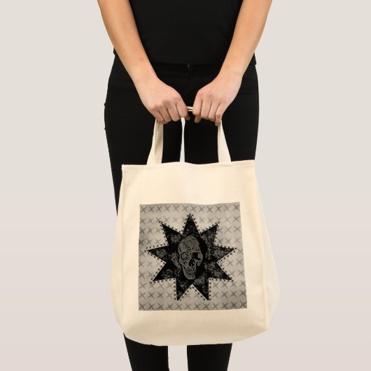 Punk schedelzak (grijs) tote bag (Voorkant (product))