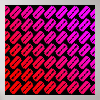 Punk Scheermesjes Patroon Poster