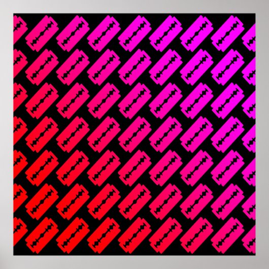 Punk Scheermesjes Patroon Poster (Voorkant)