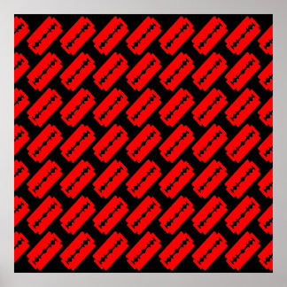 Punk Scheermesjes Patroon Poster
