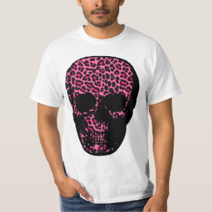 Punk Schokroze luipaard Afdrukschedel T-shirt