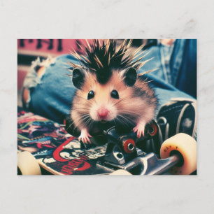 Punk Skateboarden Schattigee Hamster Briefkaart