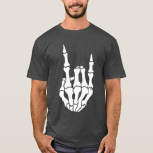 Punk Skelet Hand Cool Halloween Rock Mannen Vrouwe T-shirt