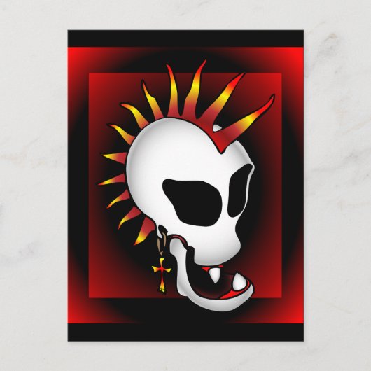 PUNK SKULL-3 BRIEFKAART (Voorkant)