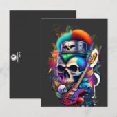 Punk Skull Briefkaart (Voorkant / Achterkant)