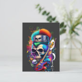 Punk Skull Briefkaart (Staand voorkant)