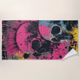 Punk Skull Graffiti Urban Street Art Illustration Strandlaken